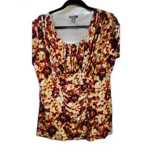 Alfani short sleeve blouse with ruching, Size XL
